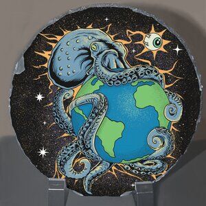 Raw Edge Stone Take What's Your Octopus Natural Art Decorative Art Plaque